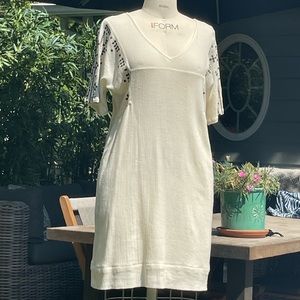 MKT brand. Never been worn S38 Gauze embroidered with copper metallic accents